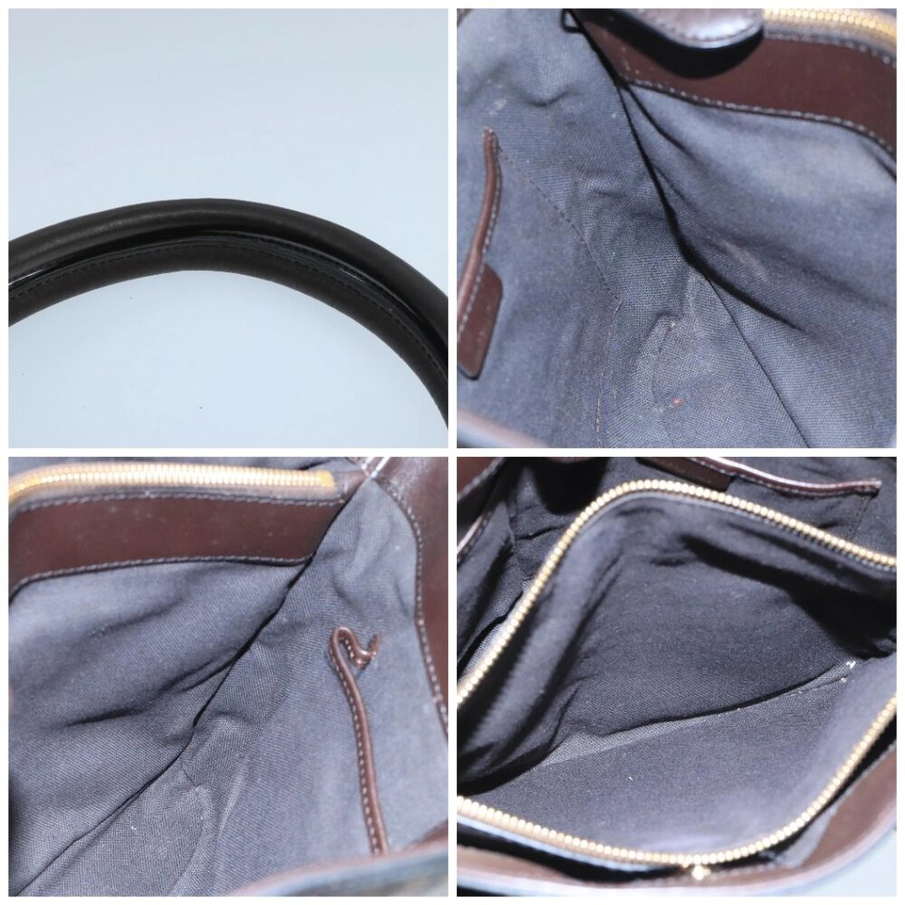 BURBERRY Nova Check Hand Bag PVC Leather Beige Auth 101879 - Picture 15 of 16